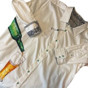 NWT Robert Graham "Made to Measure" Beer Pilsner Wearable Art 3XL Flip Cuff